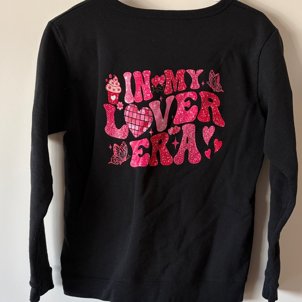 Hanes Black Kids Sweatshirt with Pink Graphic